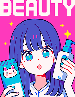 여자 분홍색 일러스트 한명 들기 상반신 성인 반짝임 화장품 병 펌프 튜브용기 성인여자한명만 국내일러스트 AI파일 1 식기 컬러 모션 사람 뷰티 용기_그릇 여자한명만 성인여자만 파일형식 벡터