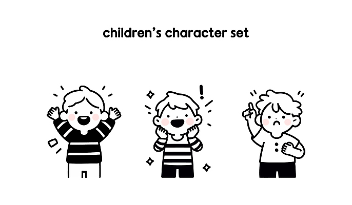 남자 어린이 일러스트 웃음 소년 세명 희망 기쁨 만세 짜증 가리킴 즐거움 소년만 속상함 일러캐릭터 AI파일 캐릭터 감정 모션 표정 사람 손짓 남자만 어린이만 파일형식 벡터