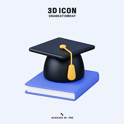 PSD 아이콘 학사모 졸업식 사람없음 책 3D아이콘 3D 검은색 교양 축하 학위 편집3D 모자_잡화 교육 컬러 컨셉 졸업 디지털합성 파일형식
