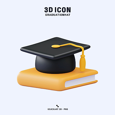 PSD 아이콘 학사모 졸업식 사람없음 책 3D아이콘 3D 검은색 교양 축하 학위 편집3D 모자_잡화 교육 컬러 컨셉 졸업 디지털합성 파일형식