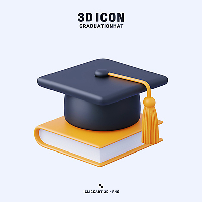 PSD 아이콘 학사모 졸업식 사람없음 책 3D아이콘 3D 검은색 교양 축하 학위 편집3D 모자_잡화 교육 컬러 컨셉 졸업 디지털합성 파일형식
