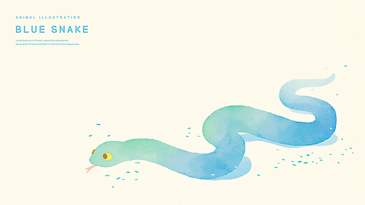 PSD 일러스트 수채화 사람없음 연두색 귀여움 을사년 국내일러스트 푸른뱀 컨셉 초록색 뱀 파일형식 2025년