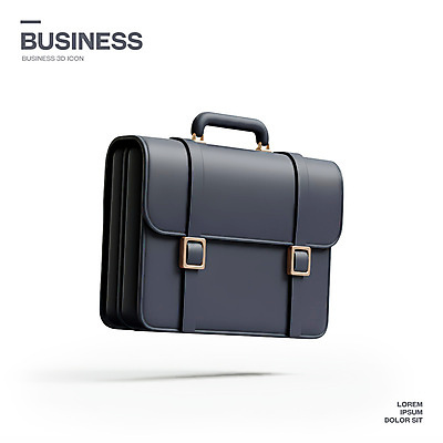 PSD 아이콘 서류가방 비즈니스 사람없음 3D아이콘 3D 검은색 오브젝트 엘리먼트 편집3D 컬러 가방 디지털합성 파일형식