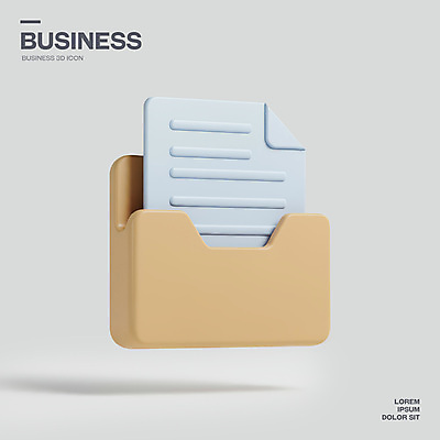 PSD 아이콘 비즈니스 사람없음 3D아이콘 노란색 3D 오브젝트 문서 폴더 엘리먼트 편집3D 컬러 디지털합성 파일 파일형식