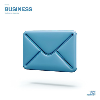 PSD 아이콘 비즈니스 사람없음 파란색 3D아이콘 3D 이메일 편지 오브젝트 엘리먼트 편집3D 컬러 디지털합성 파일형식