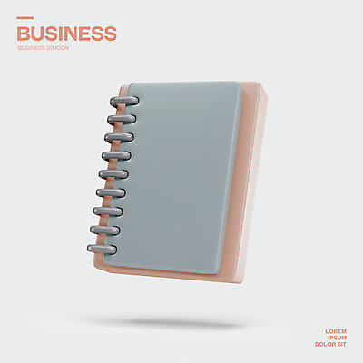 PSD 아이콘 비즈니스 사람없음 3D아이콘 3D 오브젝트 스프링노트 엘리먼트 연분홍색 편집3D 분홍색 공책 디지털합성 파일형식