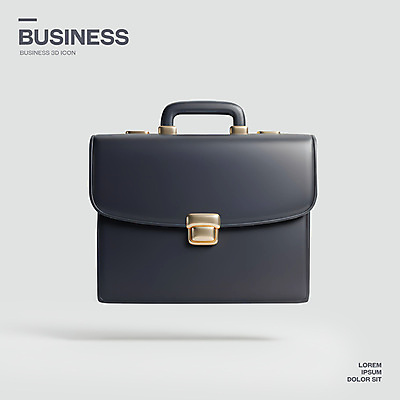 PSD 아이콘 서류가방 비즈니스 사람없음 3D아이콘 3D 오브젝트 엘리먼트 검정리본 편집3D 리본 가방 디지털합성 파일형식