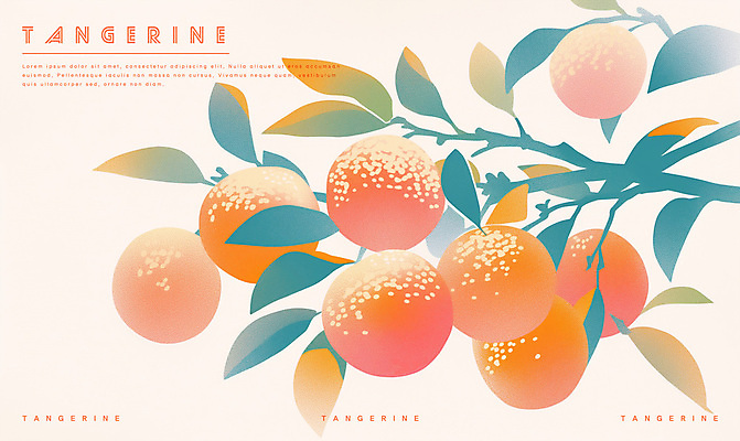 PSD 일러스트 수채화 사람없음 주황색 나뭇가지 판화 귤나무 국내일러스트 나무 컬러 귤 미술 파일형식