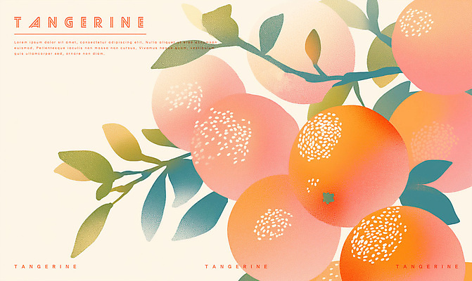 PSD 일러스트 수채화 사람없음 주황색 나뭇가지 판화 귤나무 국내일러스트 나무 컬러 귤 미술 파일형식