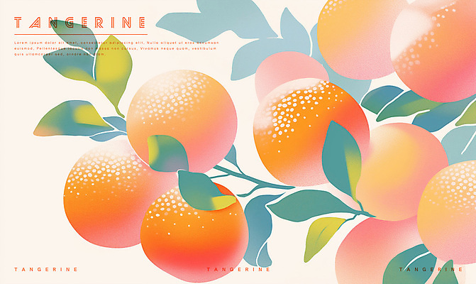 PSD 일러스트 수채화 사람없음 주황색 나뭇가지 판화 귤나무 국내일러스트 나무 컬러 귤 미술 파일형식