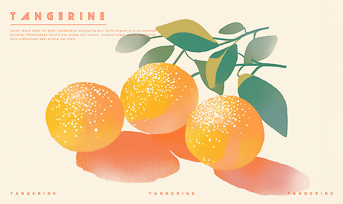 PSD 일러스트 수채화 사람없음 주황색 나뭇가지 판화 귤나무 국내일러스트 나무 컬러 귤 미술 파일형식
