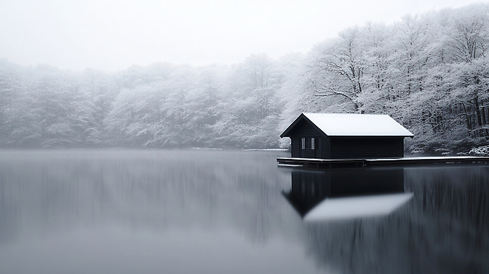 JPG 편집이미지 호수 자연 하늘 주택 북유럽 풍경 사람없음 반사 고요 흰색 눈 겨울풍경 설산 눈덮임 편집실사 AI포토 AI콘텐츠 자연요소 유럽 컬러 컨셉 겨울 날씨 산 건물 CG 생태계 파일형식