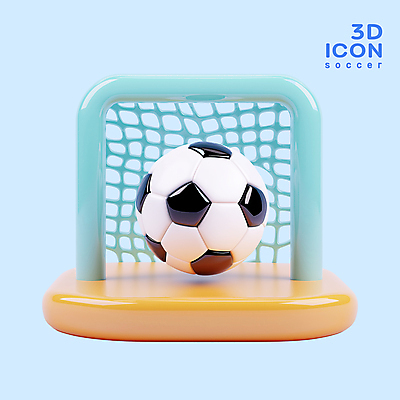 PSD 아이콘 스포츠 축구공 사람없음 3D아이콘 운동 3D 축구 골대 오브젝트 광택 엘리먼트 편집3D 공 축구용품 건강 구기 디지털합성 파일형식