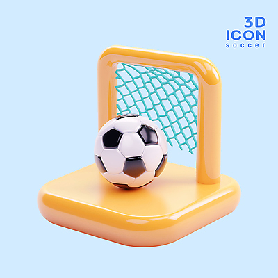 PSD 아이콘 스포츠 축구공 사람없음 3D아이콘 운동 3D 축구 골대 오브젝트 광택 엘리먼트 편집3D 공 축구용품 건강 구기 디지털합성 파일형식