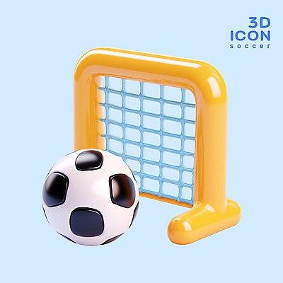 PSD 아이콘 스포츠 축구공 사람없음 3D아이콘 운동 3D 축구 골대 오브젝트 광택 엘리먼트 편집3D 공 축구용품 건강 구기 디지털합성 파일형식