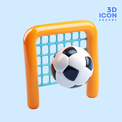 PSD 아이콘 스포츠 축구공 사람없음 3D아이콘 운동 3D 축구 골대 오브젝트 광택 엘리먼트 편집3D 공 축구용품 건강 구기 디지털합성 파일형식