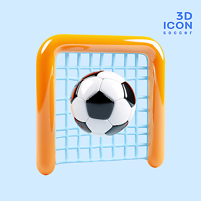 PSD 아이콘 스포츠 축구공 사람없음 3D아이콘 운동 3D 축구 골대 오브젝트 광택 엘리먼트 편집3D 공 축구용품 건강 구기 디지털합성 파일형식