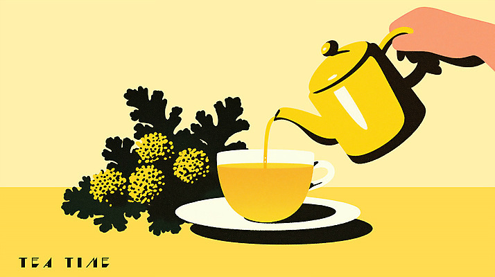 PSD 손 일러스트 그림자 들기 신체부위 노란색 풀 붓기 찻잔 다도 찻주전자 컵받침 판화 허브차 국내일러스트 식물 컬러 모션 주전자 잔 미술 사람 차_음료 예절 받침대 파일형식