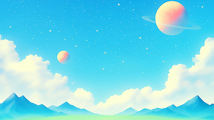 JPG 구름 일러스트 자연 하늘 산 풍경 사람없음 파란색 행성 상상력 초현실주의 국내일러스트 AI일러스트 AI콘텐츠 자연요소 컬러 우주 생태계 파일형식
