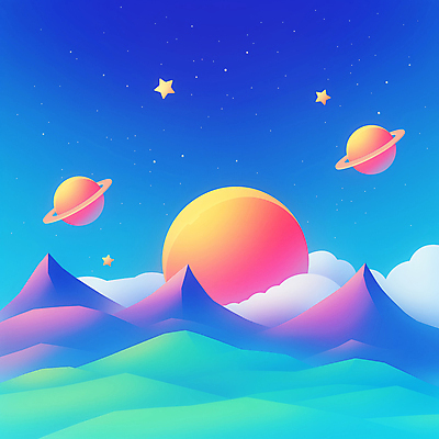 JPG 구름 별 일러스트 자연 밤하늘 하늘 풍경 사람없음 파란색 행성 상상력 초현실주의 국내일러스트 AI일러스트 AI콘텐츠 자연요소 컬러 우주 야간 생태계 파일형식