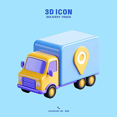 PSD 아이콘 하늘색 사람없음 3D아이콘 3D 배송 택배 위치 탑차 편집3D 파란색 트럭 운송업 디지털합성 파일형식