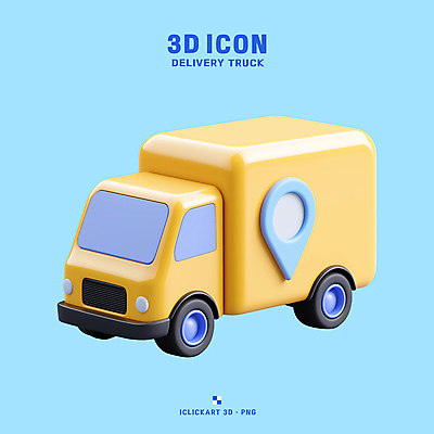 PSD 아이콘 하늘색 사람없음 3D아이콘 3D 배송 택배 위치 탑차 편집3D 파란색 트럭 운송업 디지털합성 파일형식