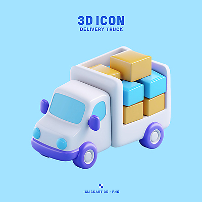PSD 아이콘 하늘색 사람없음 3D아이콘 3D 운송업 배송 택배상자 탑차 편집3D 산업 파란색 상자 트럭 디지털합성 택배 파일형식