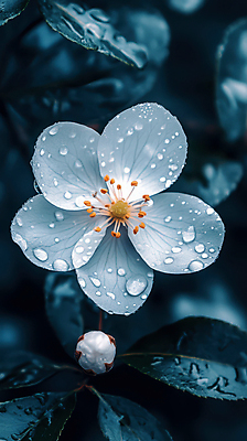 JPG 편집이미지 꽃 잎 자연 사람없음 젖음 물방울 이슬 꽃봉오리 이미지 편집실사 AI포토 AI콘텐츠 식물 CG 생태계 파일형식