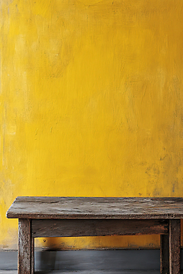 JPG 편집이미지 벽 사람없음 노란색 질감 나무탁자 편집실사 AI포토 AI콘텐츠 컬러 탁자 CG 파일형식