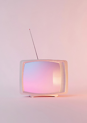 JPG 편집이미지 분홍색 안테나 사람없음 빛 3D 텔레비전 빈티지 오브젝트 복고 감성 파스텔톤 편집실사 편집3D AI컴퓨터그래픽 AI콘텐츠 컬러 컨셉 통신 전자제품 디지털합성 CG 파일형식