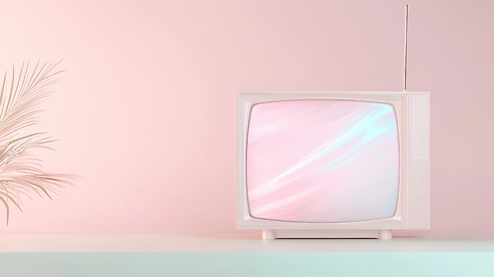 JPG 식물 편집이미지 분홍색 사람없음 3D 텔레비전 빈티지 오브젝트 복고 감성 마블링 파스텔톤 편집실사 편집3D AI컴퓨터그래픽 AI콘텐츠 컬러 컨셉 전자제품 디지털합성 CG 파일형식