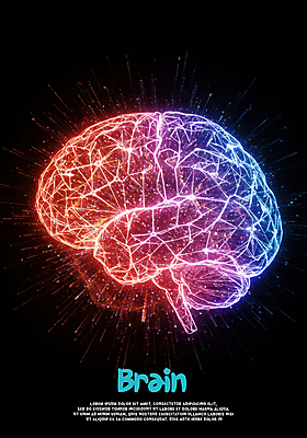 PSD 편집이미지 교육 과학 사람없음 빛 컬러풀 두뇌 네온 그라데이션 IQ AI_인공지능 이미지편집 편집실사 컬러 CG 뇌 파일형식