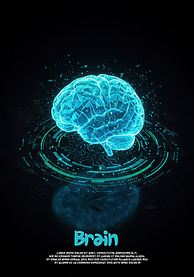 PSD 편집이미지 교육 과학 하늘색 사람없음 빛 반사 파편 두뇌 네온 전자회로 IQ AI_인공지능 이미지편집 편집실사 파란색 회로판 CG 뇌 파일형식