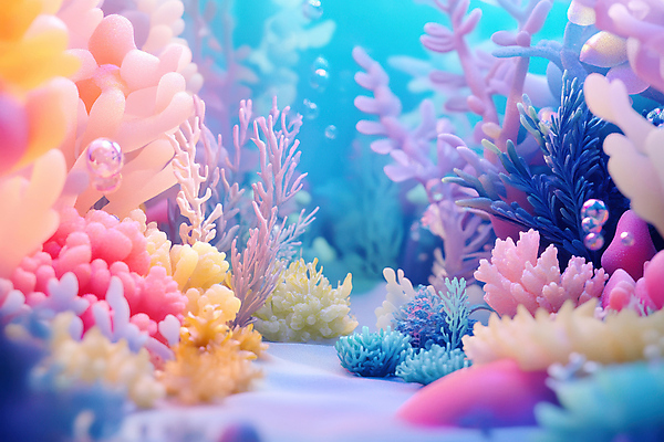 JPG 편집이미지 물결 바다 자연 밝음 사람없음 컬러풀 바닷속 거품 물방울 산호초 공기방울 편집실사 AI컴퓨터그래픽 AI콘텐츠 컬러 수중 수중식물 CG 생태계 파일형식