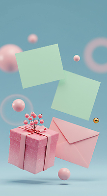 JPG 편집이미지 분홍색 하늘색 장신구 편지봉투 사람없음 쇼핑 적립 편집3D AI컴퓨터그래픽 AI콘텐츠 컬러 봉투 파란색 3D 편지 파일형식
