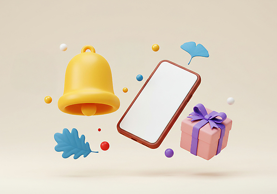 JPG 편집이미지 리본 나뭇잎 사람없음 선물상자 스마트폰 쇼핑 종 원형 알림 은행잎 적립 편집3D AI컴퓨터그래픽 AI콘텐츠 도형 잎 선물 핸드폰 스마트기기 상자 3D 파일형식