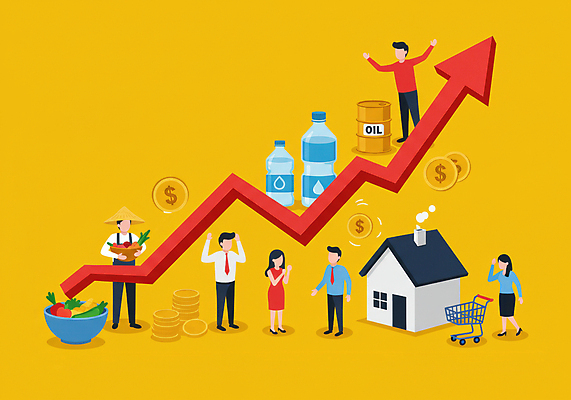 JPG 전신 여자 남자 화살표 일러스트 주택 여러명 성인 노란색 손들기 동전 쇼핑카 만세 샐러드 농부 생수 상승 기름통 동전탑 성인만 인플레이션 국내일러스트 AI일러스트 AI콘텐츠 직업 음식 컬러 다수 컨셉 돈 모션 통 사람 건물 경제 쇼핑 쌓기 카트 물병 파일형식