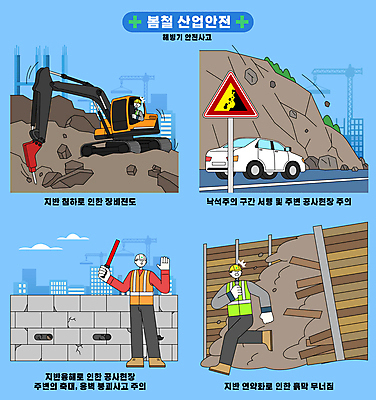전신 남자 일러스트 자동차 들기 성인 세명 파란색 봄 건설현장 균열 안전모 굴착기 탈출 벽돌담 안전사고 붕괴 산업안전 경찰봉 경고문 낙석주의 십자마크 안전조끼 지반침하 성인남자만 무너짐 국내일러스트 AI파일 계절 산업 육상교통 컬러 컨셉 모션 벽돌 건설업 경고 안전 사람 담장 중장비 헬멧 안전장비 자연재해 사건 남자만 성인만 파일형식 벡터