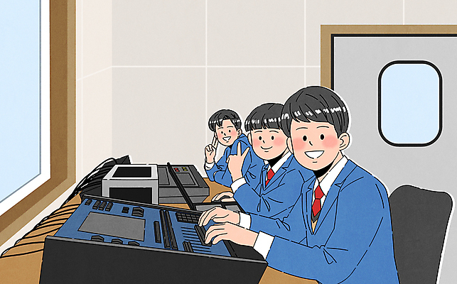 여자 남자 교복 음향기기 일러스트 청소년 고등학생 고등학교 웃음 앉기 상반신 세명 친구 스쿨라이프 브이 방송장비 십대만 방송부 국내일러스트 AI파일 학생 라이프스타일 옷 학교 관계 모션 표정 사람 손짓 전자제품 장비 동아리 파일형식 벡터