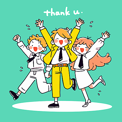 전신 여자 남자 행복 일러스트 미소 성인 세명 손들기 만세 감사 다리들기 민트색 칭찬 성인만 국내일러스트 AI파일 감정 컬러 모션 표정 사람 파일형식 벡터