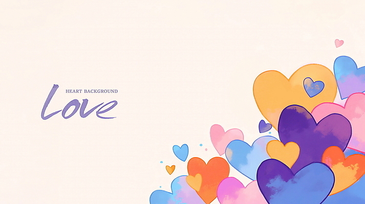 PSD 디자인 일러스트 사랑 사람없음 컬러풀 로맨틱 하트백그라운드 카피스페이스 국내일러스트 감정 컬러 백그라운드 컨셉 공백 하트 파일형식