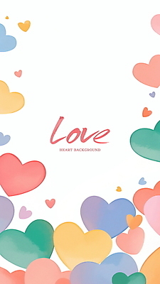 PSD 일러스트 프레임 사랑 사람없음 컬러풀 로맨틱 하트백그라운드 카피스페이스 국내일러스트 감정 컬러 백그라운드 컨셉 공백 하트 파일형식