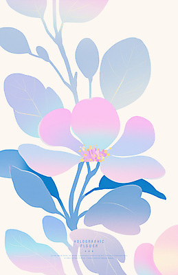 PSD 꽃 잎 일러스트 사람없음 빛 컬러풀 심플 홀로그램 국내일러스트 식물 컬러 파일형식