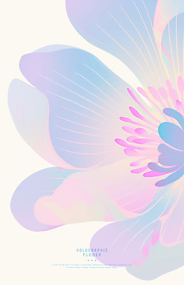 PSD 꽃 일러스트 사람없음 빛 컬러풀 심플 홀로그램 국내일러스트 식물 컬러 파일형식