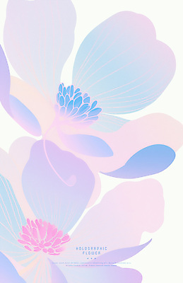 PSD 꽃 일러스트 사람없음 빛 컬러풀 심플 홀로그램 국내일러스트 식물 컬러 파일형식