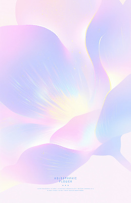 PSD 꽃 일러스트 사람없음 빛 컬러풀 심플 홀로그램 국내일러스트 식물 컬러 파일형식