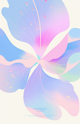 PSD 꽃 일러스트 사람없음 빛 컬러풀 심플 홀로그램 국내일러스트 식물 컬러 파일형식