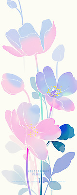 PSD 꽃 잎 일러스트 사람없음 빛 컬러풀 심플 홀로그램 국내일러스트 식물 컬러 파일형식