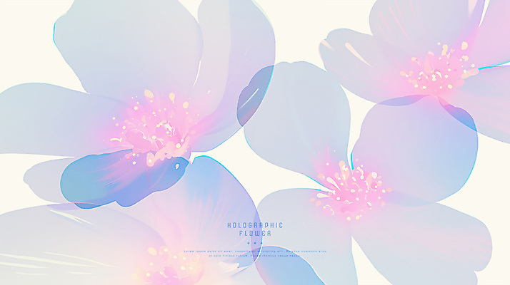 PSD 꽃 일러스트 사람없음 빛 컬러풀 심플 홀로그램 국내일러스트 식물 컬러 파일형식