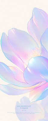 PSD 꽃 일러스트 사람없음 빛 컬러풀 심플 홀로그램 국내일러스트 식물 컬러 파일형식